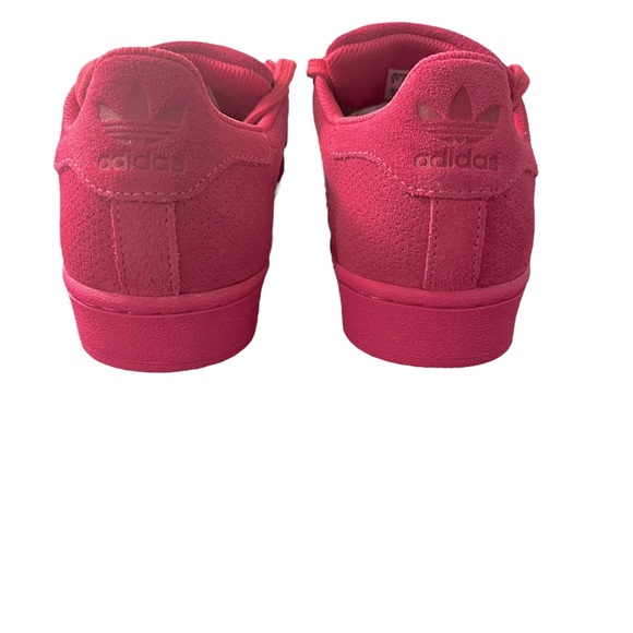 Adidas Originals Superstar J Hot Pink Suede Sneakers, Boys 6Y/Women’s 8 - Picture 3 of 9